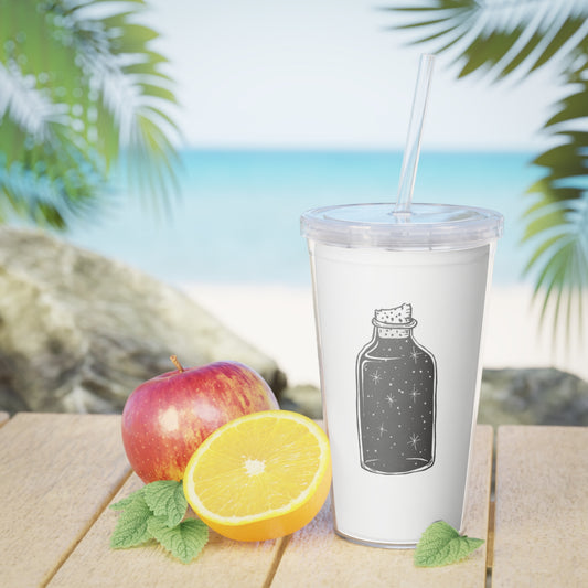 Universe in a Bottle Plastic Tumbler with Straw